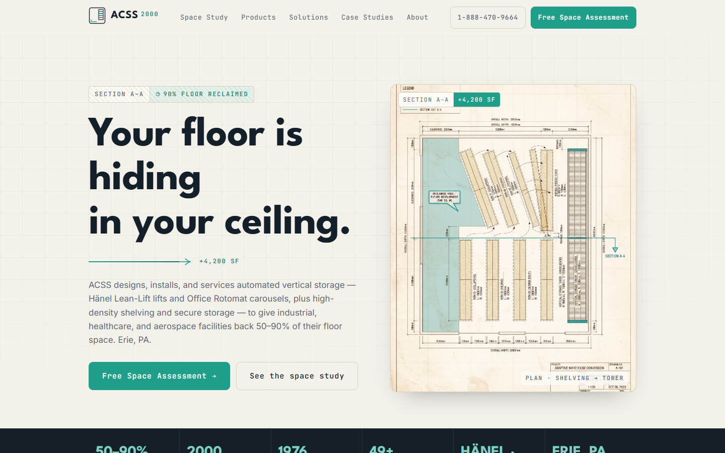 ACSS 2000 — concept homepage on desktop